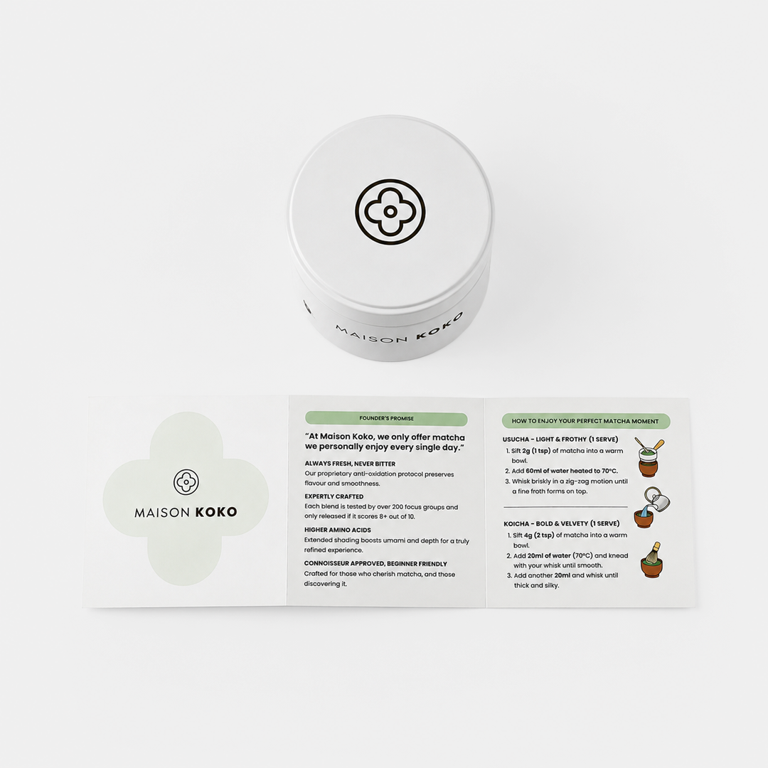 Empty Matcha Tin Instruction | Maison Koko