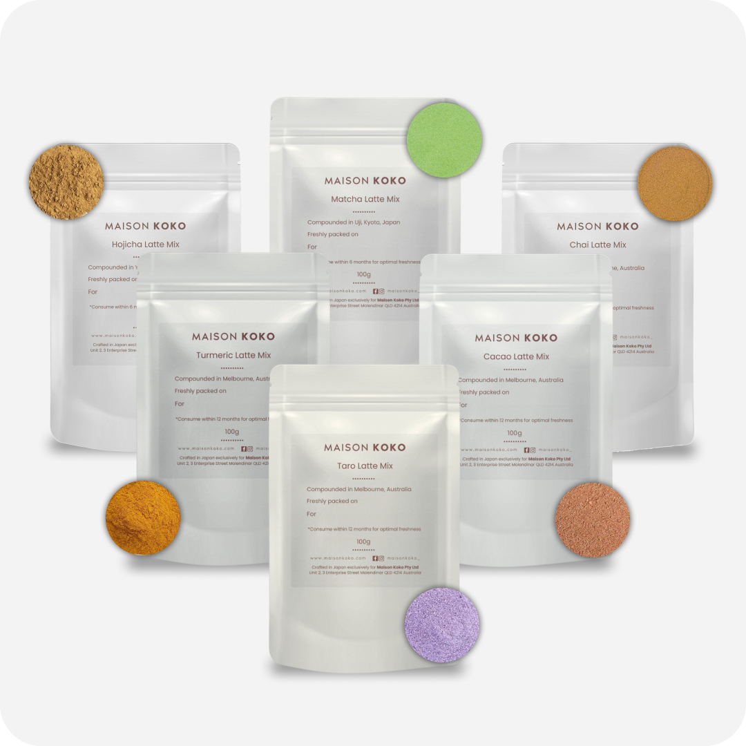 Latte Explorer Pack Includes 6 Different Latte Mix Powders | Maison Koko
