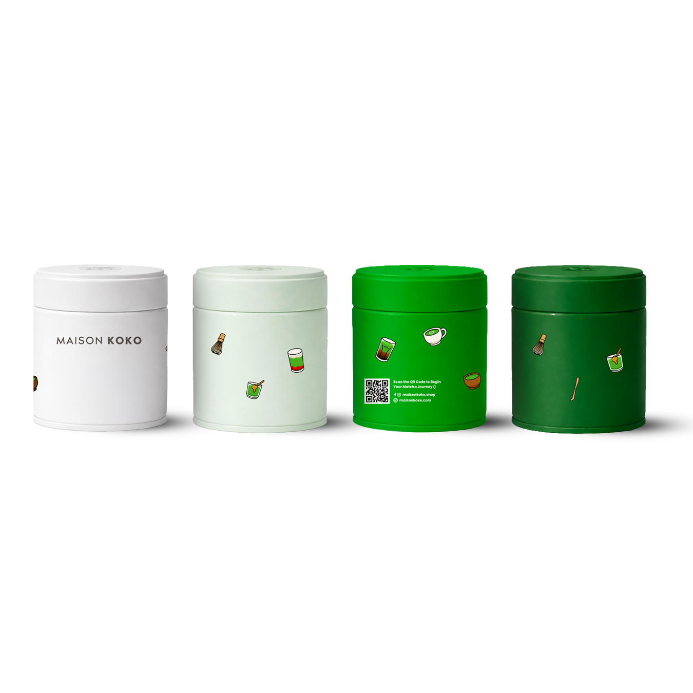 Empty Matcha Tin - Set of All 4 Colours | Maison Koko