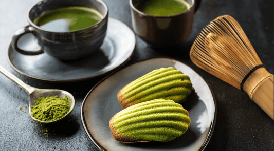 Chocolate-Dipped Matcha Madeleines Recipe | Maison Koko