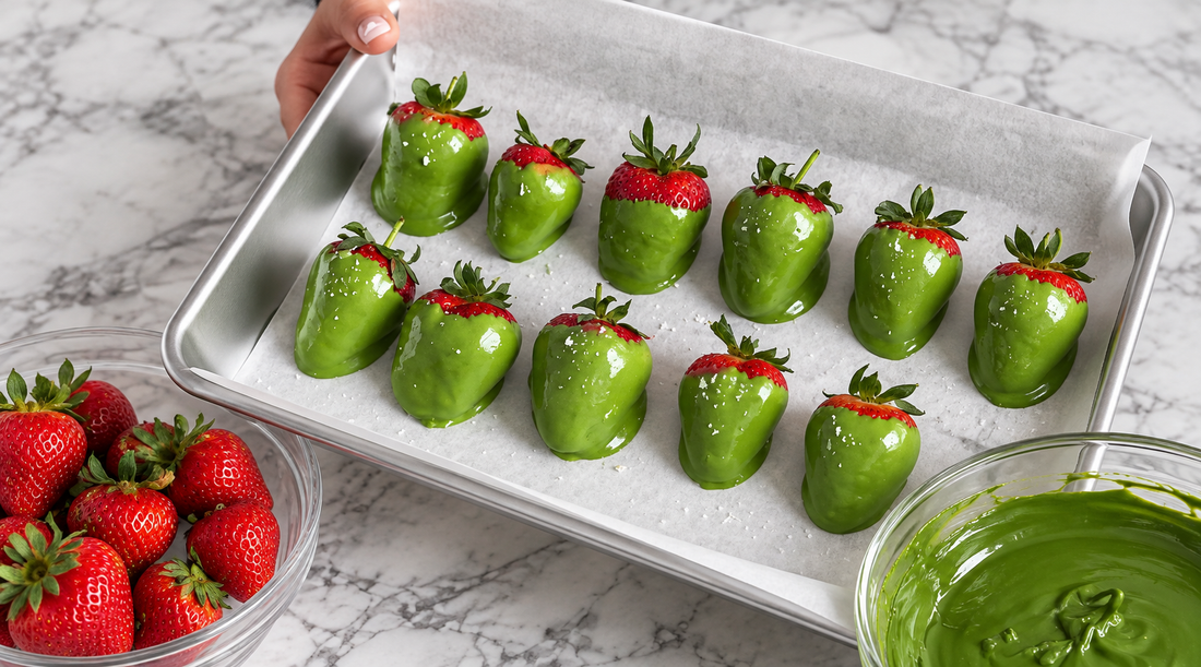 Matcha Chocolate Strawberries | Maison Koko