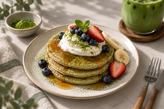 Fluffy Matcha Pancakes Recipe | Maison Koko