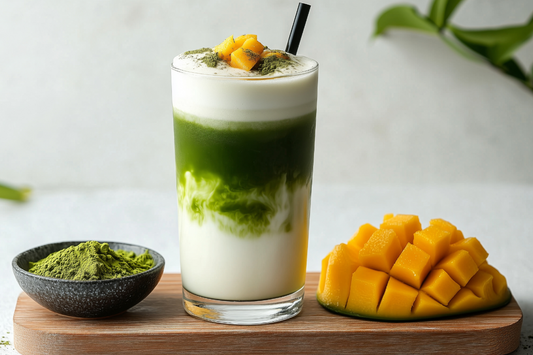 Mango Iced Matcha Latte Recipe | Maison Koko