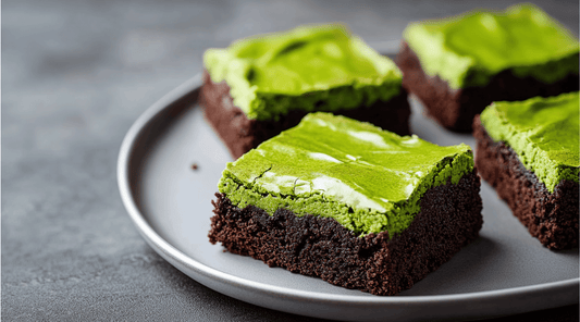 Matcha Raw Chocolate Brownies with Matcha Frosting | Maison Koko