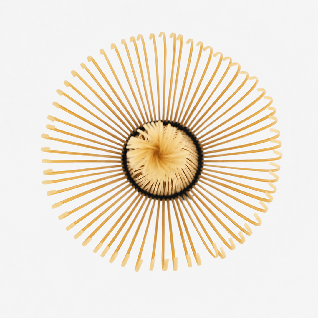 Bamboo Matcha Whisk (Shin) Close Up White background Details | Maison Koko