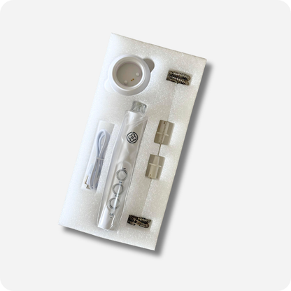 Electric Milk Frother Stick with Charging Stand (White) Inside of The Package | Maison Koko