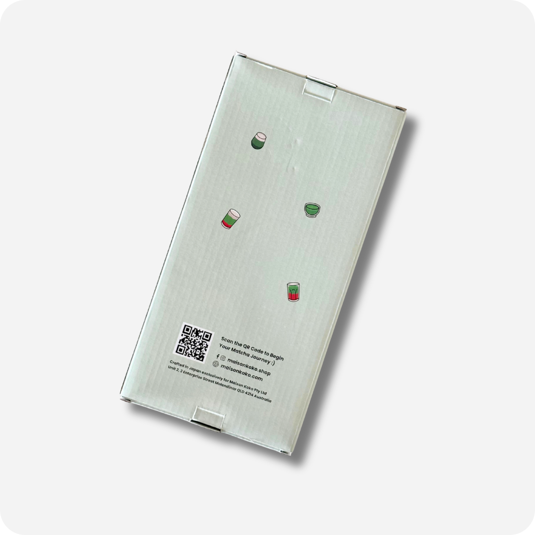 Electric Milk Frother Stick with Charging Stand (White) Package Back View | Maison Koko