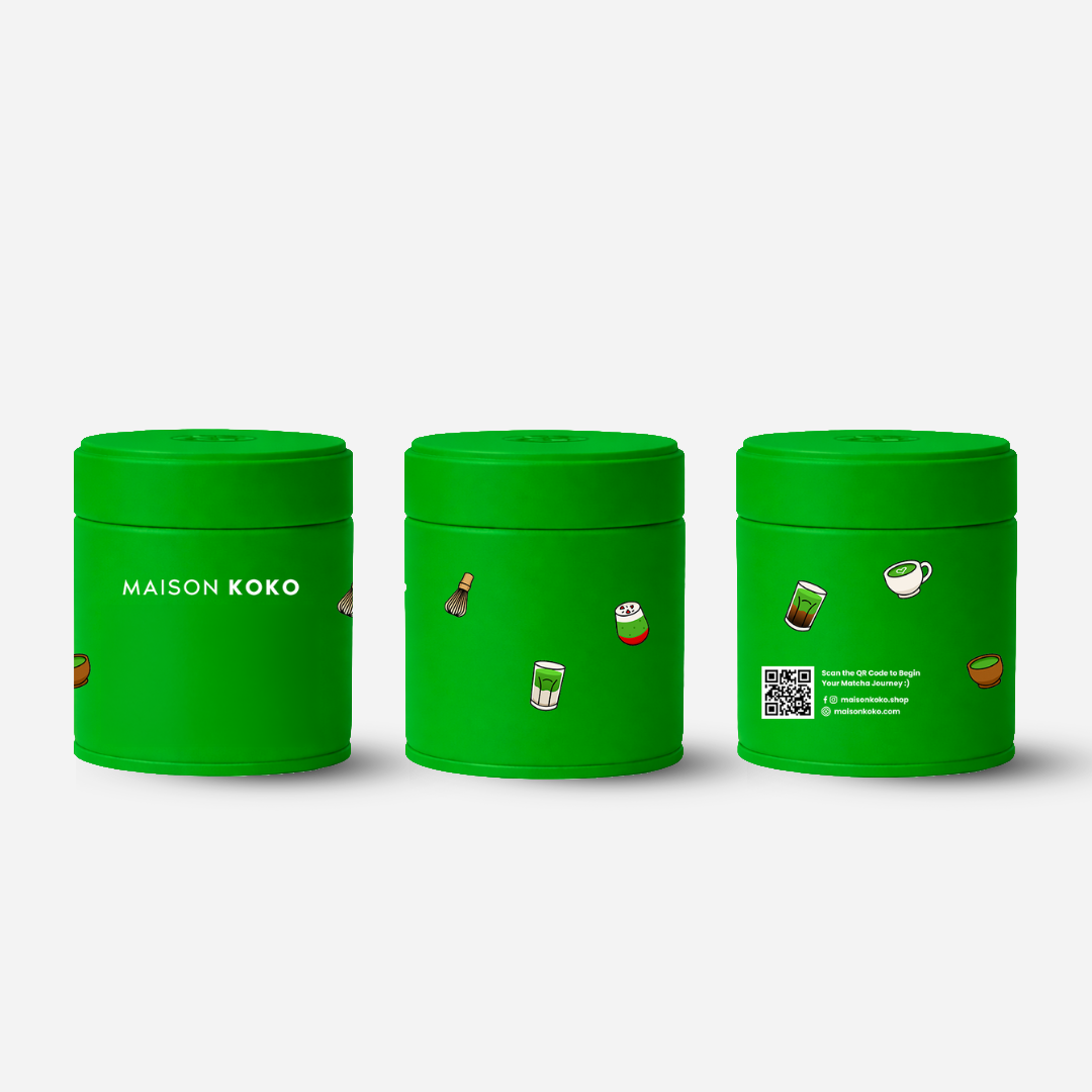 Empty Matcha Tin Green Colour | Maison Koko