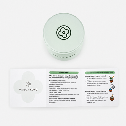 Empty Matcha Tin Light Green Instruction | Maison Koko