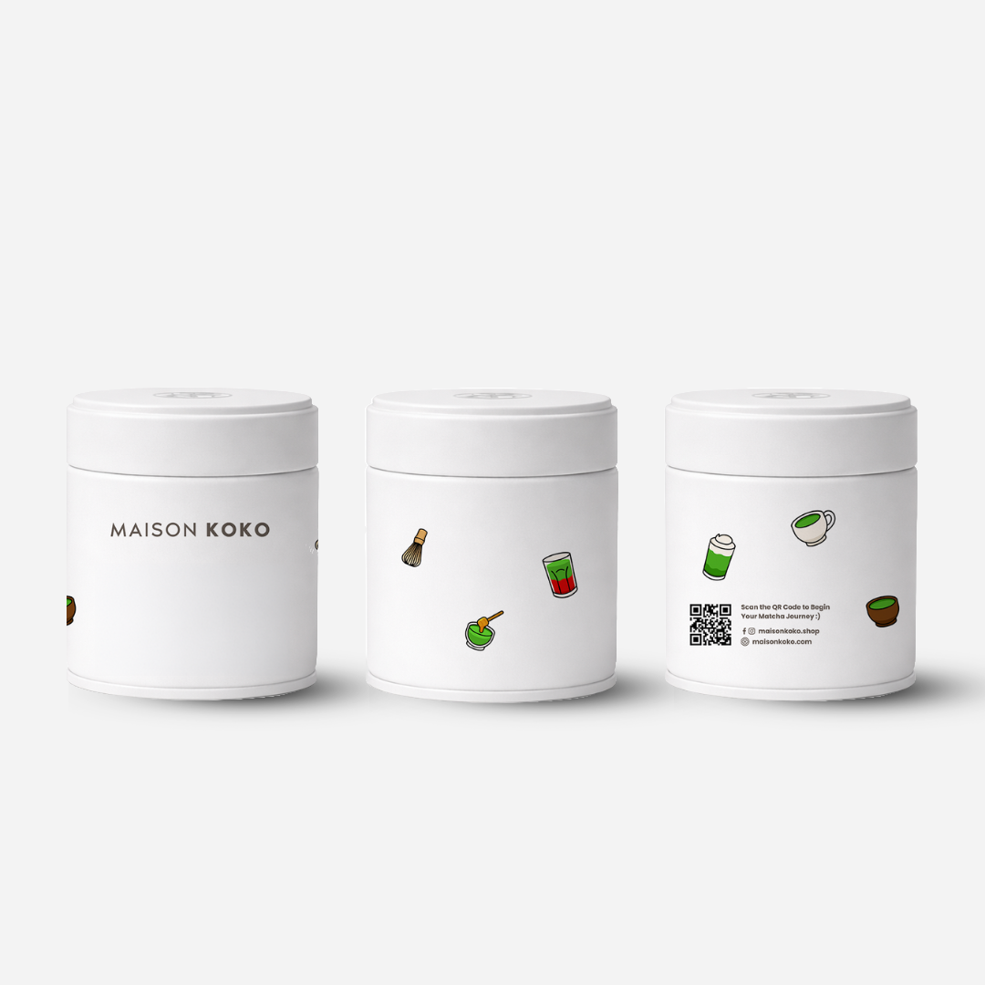 Empty Matcha Tin White Colour | Maison Koko