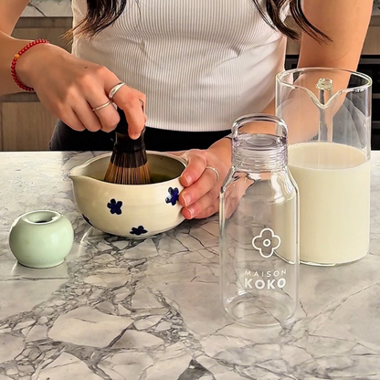 Glass Matcha Mixer Bottle (300ml) Usage | Maison Koko