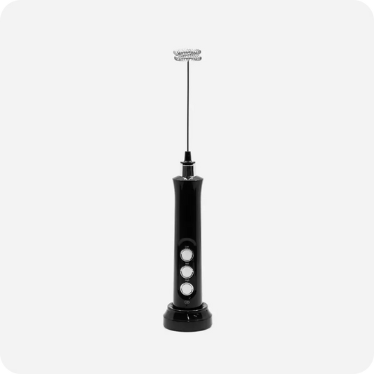 Electric Milk Frother Stick with Charging Stand (Black)