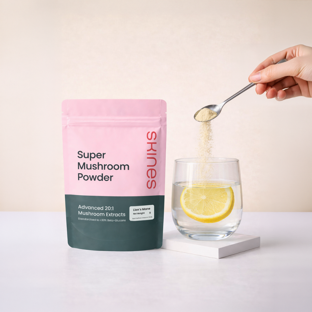 SKINES Super Mushroom Powder (Lion's Mane) Package Front View | Maison Koko