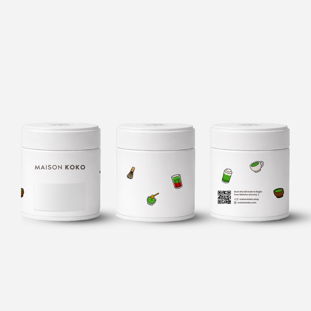 Empty Matcha Tin (White) - Maison Koko